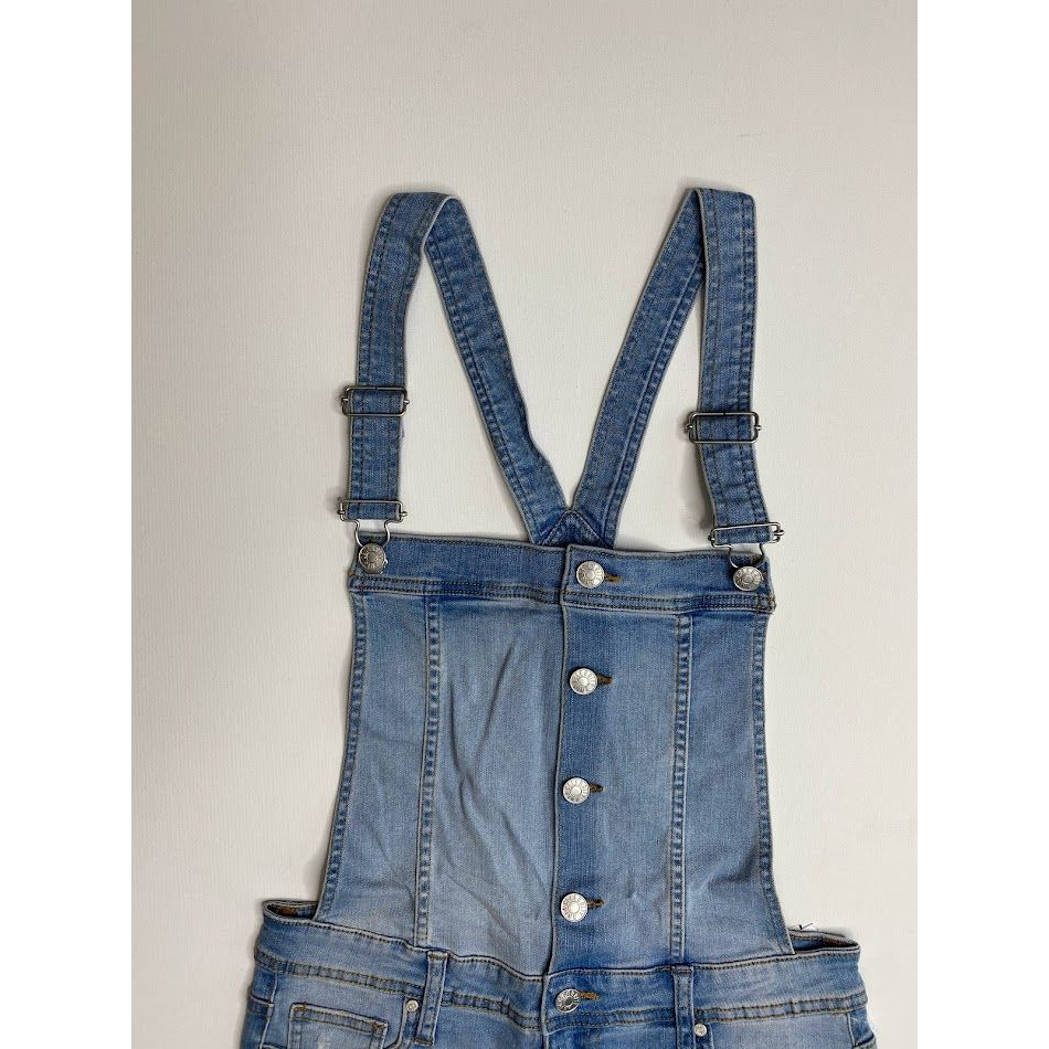 Celebrity Pink Jean Short Overalls Large Distressed