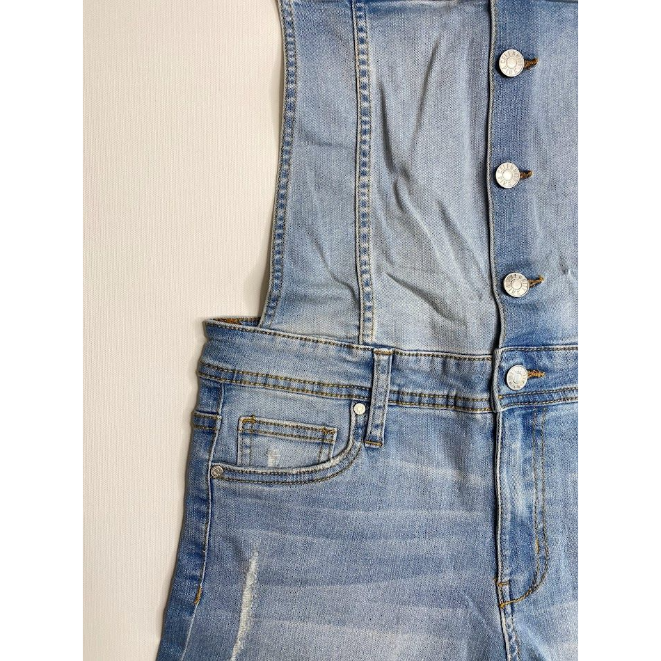 Celebrity Pink Jean Short Overalls Large Distressed